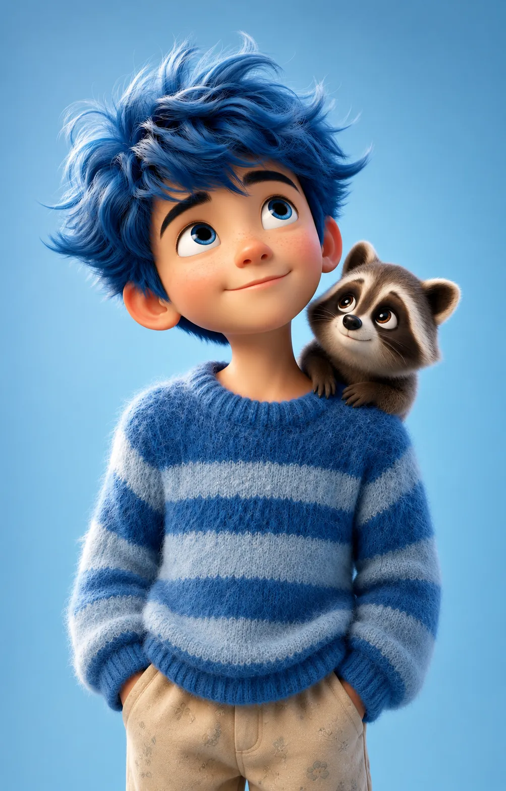 Boy with raccoon