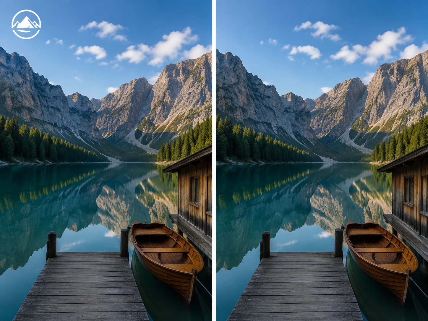 Small corner and brand logos
