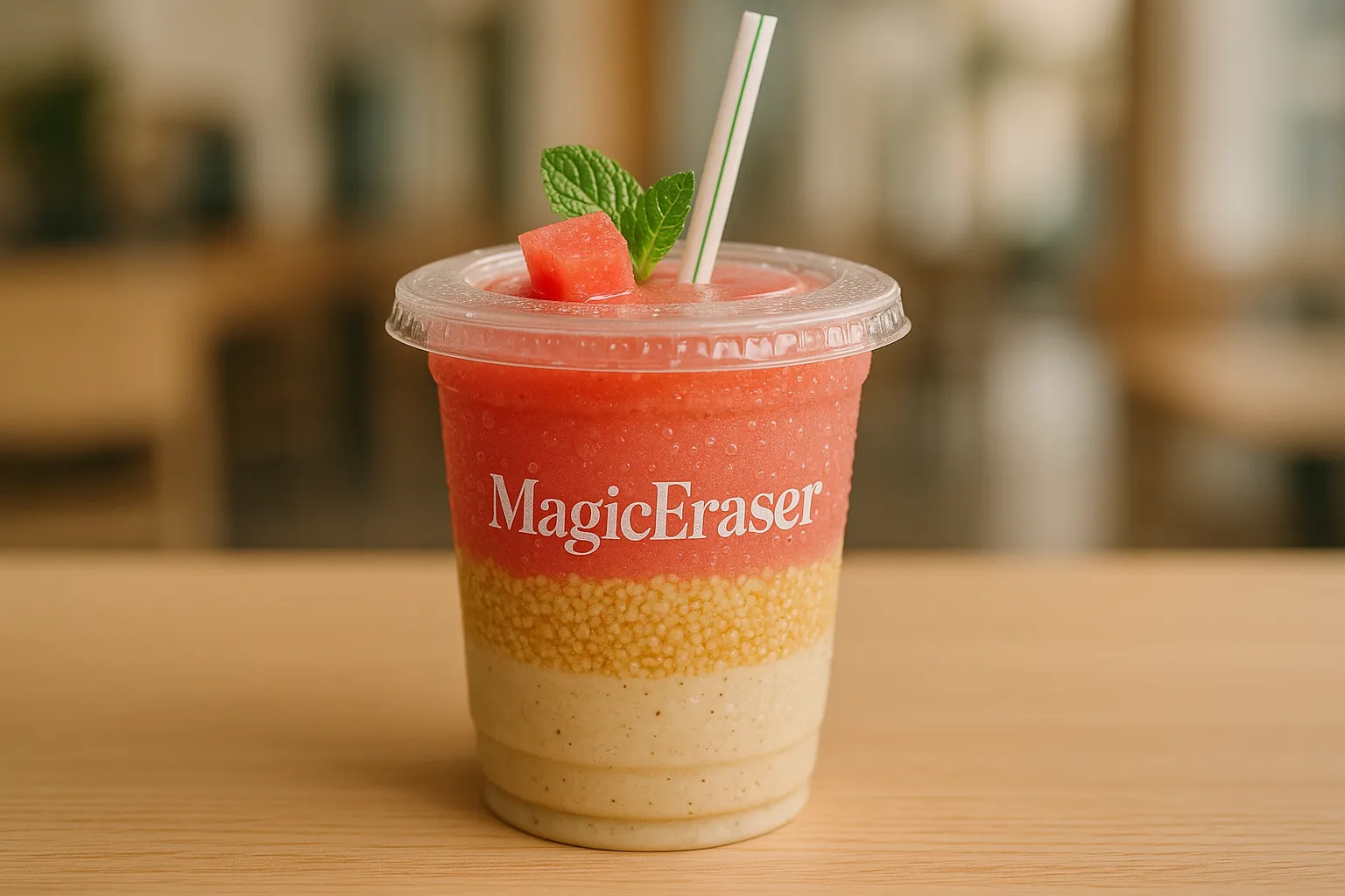 Product photo before background removal on colorful desk