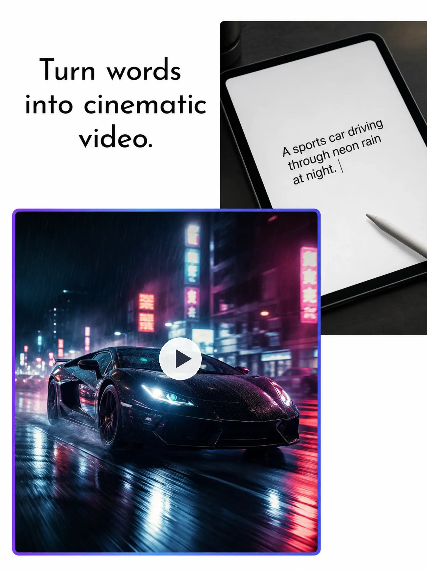 Text to video AI sample preview