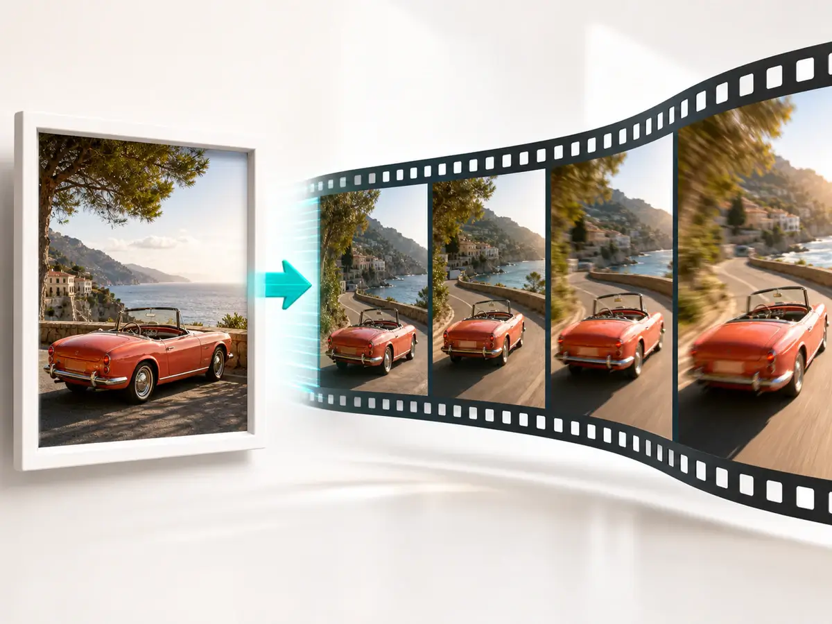 Image to video AI turning a product photo into an animated video preview
